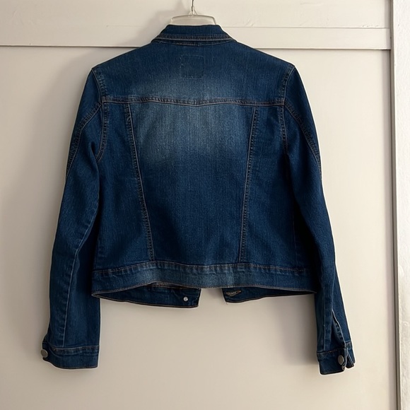 Miss Selfie Waist Button Front Denim Jean Jacket Size: Large (L) - Picture 3 of 11